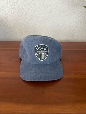 Vintage Style Ford Navy Blue Embroidered Shield Cap